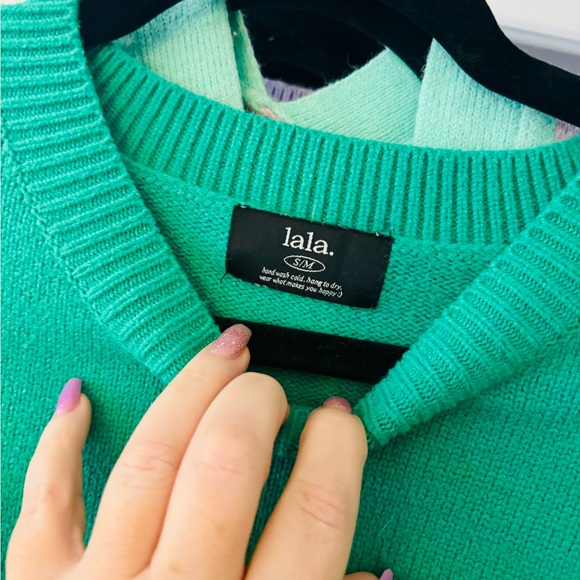 Dressed in Lala Green Have Fun Oversized Sweater - Picture 3 of 3